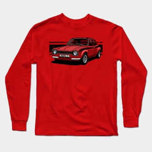 El icónico México MK1 rojo con franjas negras Long Sleeve T-Shirt